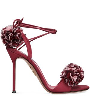 Aquazzura Leather Cherry Kiss Sandals 105 - Red