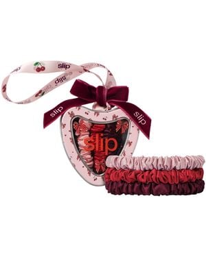Slip Pure Silk Emmie Skinny Scrunchie Trio Tree Decoration - Red