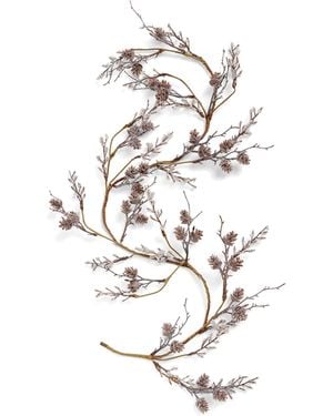 Harrods Glittery Berry Foliage Garland - White