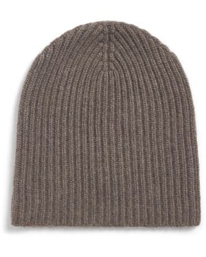 Johnstons of Elgin Cashmere Ribbed Beanie - Grey
