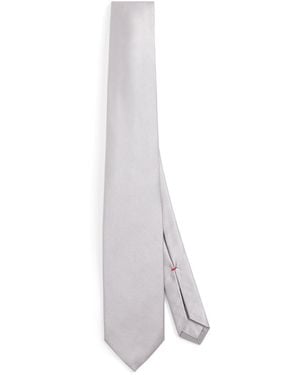 Isaia Silk Tie - White