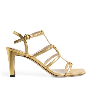 Claudie Pierlot Metallic Leather Heart Heeled Sandals 75