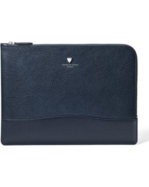 Aspinal of London Leather Mount Street Laptop Case - Blue