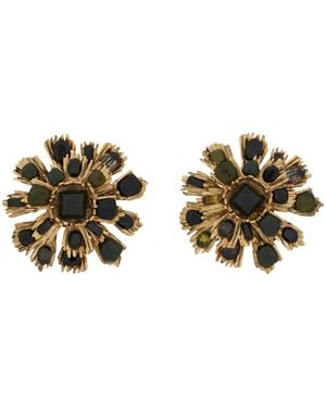 Saint Laurent Sunburst Clip-On Earrings - Metallic