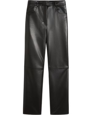 Max Mara Faux Leather Wide-Leg Trousers - Grey
