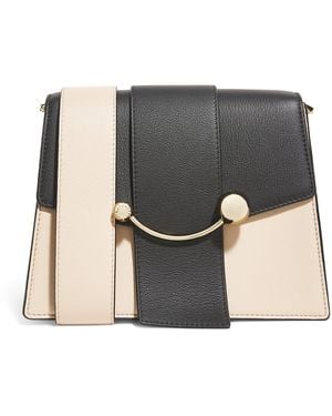 Strathberry Calfskin Box Crescent Shoulder Bag - Black