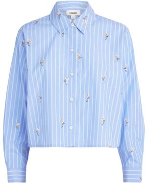 L'Agence Sequinned Stripe Cosette Shirt - Blue