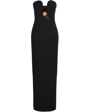 Roland Mouret Brooch-Detail Maxi Dress - Black