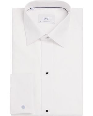 Eton Pique-Front Contemporary Fit Shirt - White