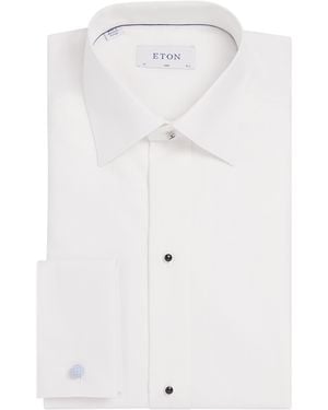 Eton Pique-Front Slim-Fit Shirt - White