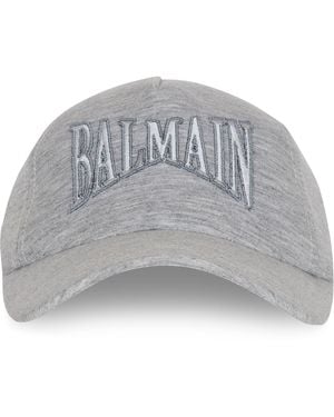 Balmain Jersey Logo Baseball Cap - Gray