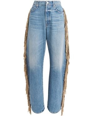 Mother The Half-Pipe Fringe Jeans - Blue