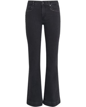 7 For All Mankind Studded Tailorless Dojo Flared Jeans - Black