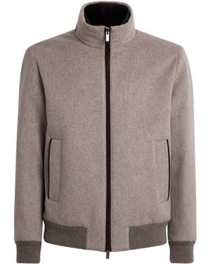 Paul & Shark Cashmere Padded Bomber Jacket - Brown