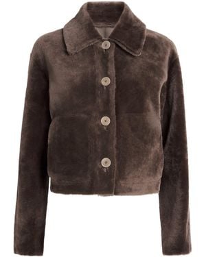JOSEPH Shearling Reversible Alloway Jacket - Brown