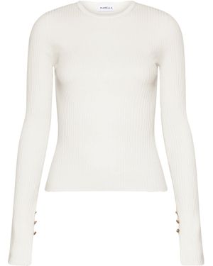 Marella Slim Rib Sweater - White
