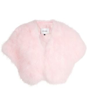 Yves Salomon Feather Bolero Jacket - Pink
