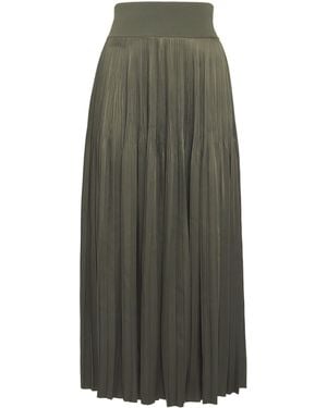 JOSEPH Satin Pleated Rabat Midi Skirt - Green