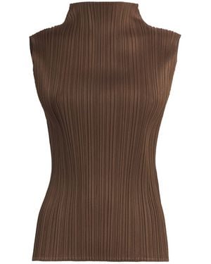 Pleats Please Issey Miyake New Colourful Basics Tank Top - Brown