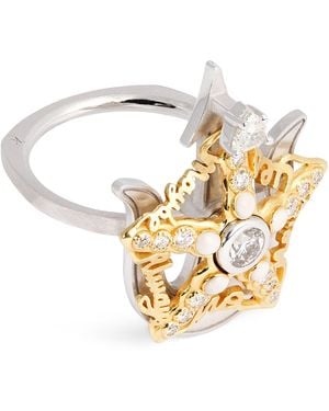 Katarina Tarazi Mixed And Diamond Mythos Starfish Ring - Metallic