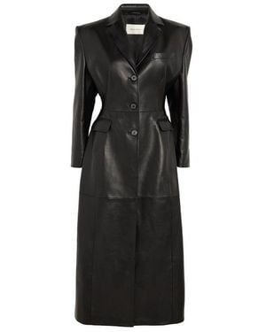 Magda Butrym Leather Hourglass Trench Coat - Black