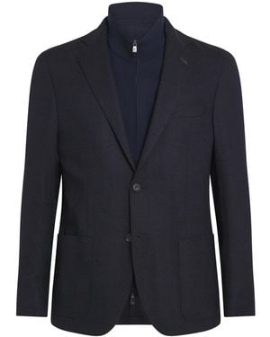 Corneliani Stretch-Wool Detachable-Insert Blazer - Blue