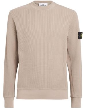 Stone Island Cotton Waffle-Knit Jumper - Natural