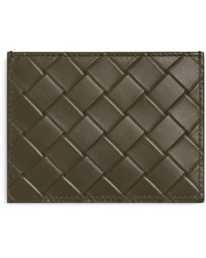Bottega Veneta Intrecciato Leather Stamp Card Holder - Green