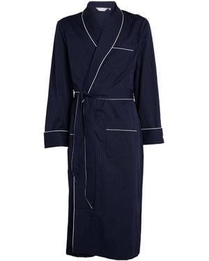 Derek Rose Royal Piped Robe - Blue