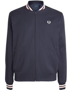 Fred Perry Cotton Tennis Bomber Jacket - Blue