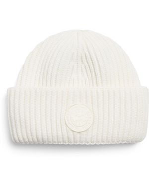 Canada Goose Merino Wool-Cashmere Double Fold Toque Beanie - White