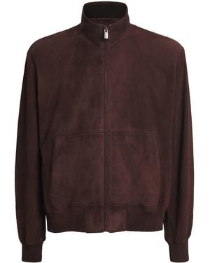 Ralph Lauren Suede Track Jacket - Brown