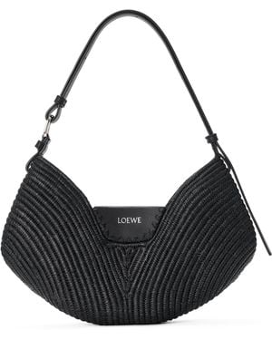Loewe X Paula's Ibiza Medium Raffia Swing Shoulder Bag - Black