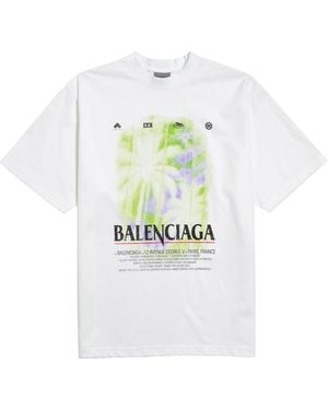 Balenciaga Cotton Graphic Print T-Shirt - White