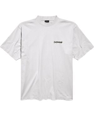Balenciaga Cotton Masking Tape Logo T-Shirt - White