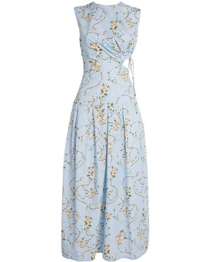 Agua Bendita Cotton Otono Navegante Midi Dress - Blue