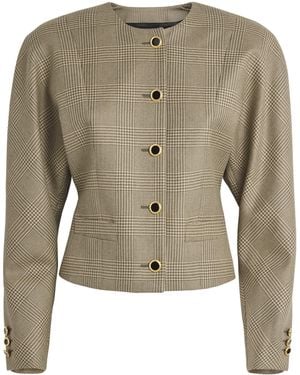 Alessandra Rich Prince Of Wales Wool Jacket - Green