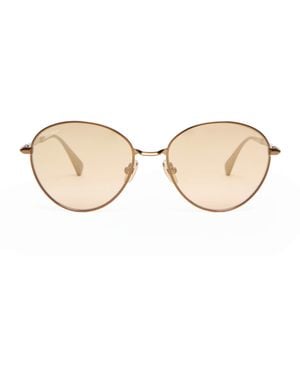 Max Mara Metal Oval Sunglasses - Natural