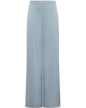 Marella Satin Wide-Leg Pants - Blue