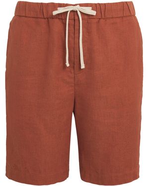 Frescobol Carioca Linen-Cotton Felipe Shorts - Red