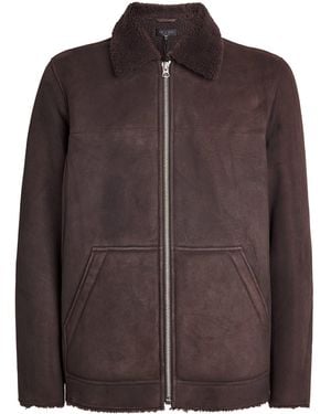 Rag & Bone Shearling-Collar Jacket - Brown