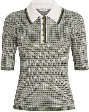Veronica Beard Knitted Geometric Soza Polo Shirt - Grey