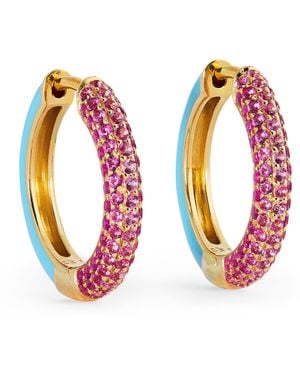 Emily P. Wheeler Sapphire And Ruby California Duo Hoop Earrings - Red