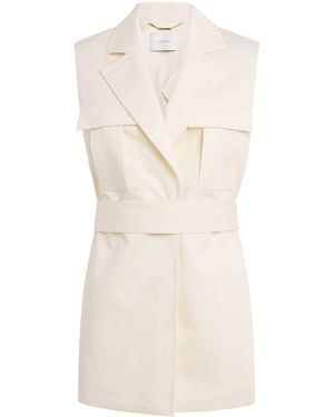 JOSEPH Cotton-Linen Sleeveless Diafa Jacket - Natural