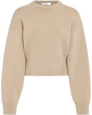 Alaïa Cashmere-Blend Crew-Neck Jumper - Natural