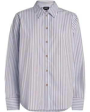 ME+EM Cotton Stripe Relaxed Forever Shirt - Blue