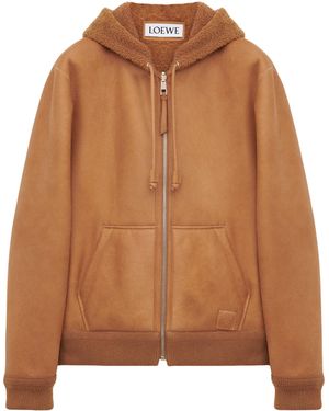 Loewe Shearling Reversible Hooded Jacket - Brown