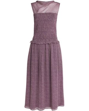 Polo Ralph Lauren Floral Smocked Midi Dress - Purple
