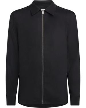 Sandro Relaxed Zip-Up Shirt - Black