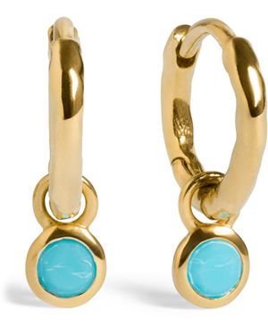 Monica Vinader Vermeil And December Birthstone Huggie Earrings - Blue